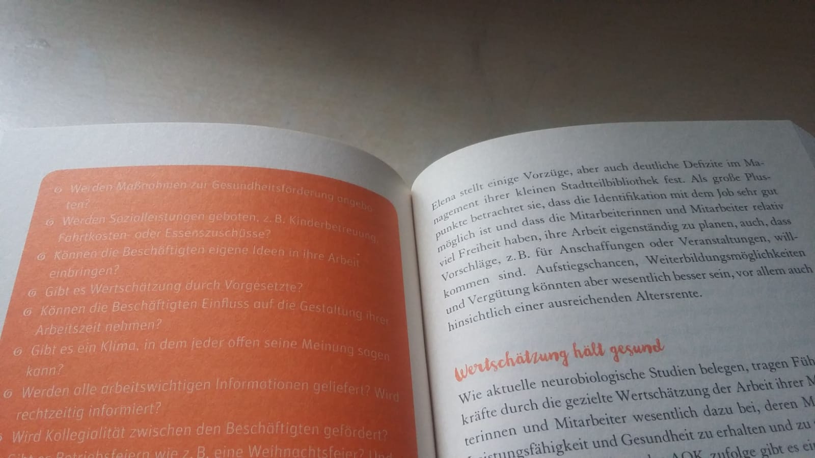 Auszug aus "Ich steh auf mich": Der Kontrast der orangefarbenen Kästen und der weißen Schrift ist schlecht lesbar. Foto: Kia Kahawa